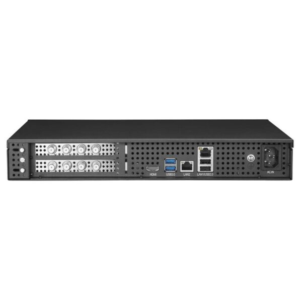 نمای پشت TBS2952 Lite با پورت‌های ورودی و خروجی متنوع برای اتصالات شبکه و آنتن